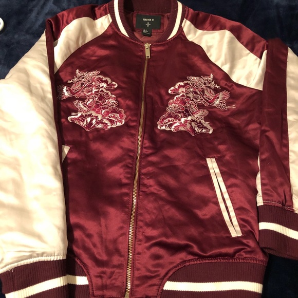 Maroon bomber jacket. - Picture 2 of 7
